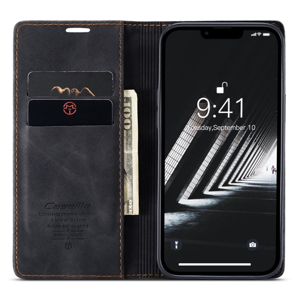 Slim Lompakkokotelo iPhone 14 Plus Musta