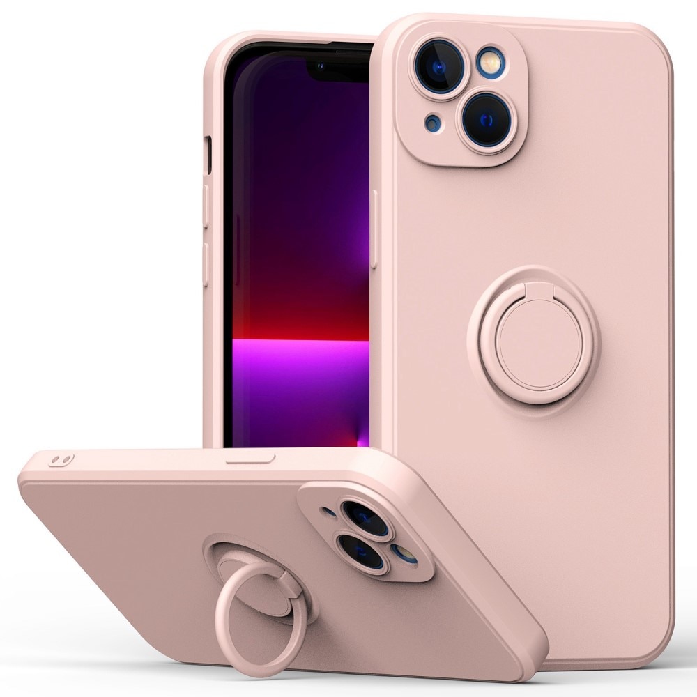 Hard Case Ring iPhone 14 vaaleanpunainen