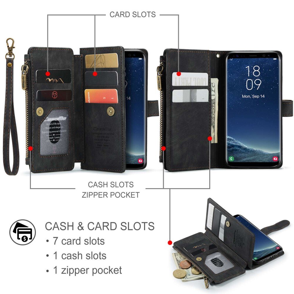 Zipper Wallet Samsung Galaxy S22 musta