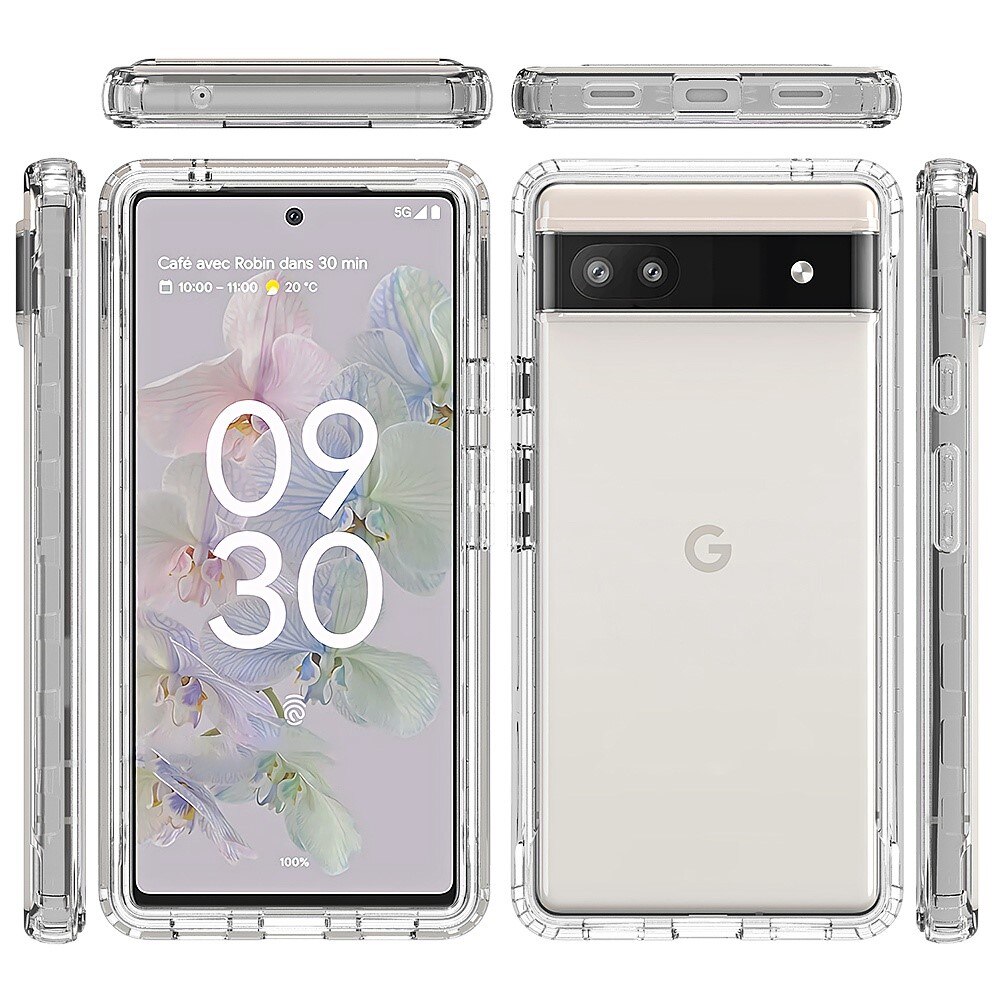 Full Cover Kuori Google Pixel 6a kirkas