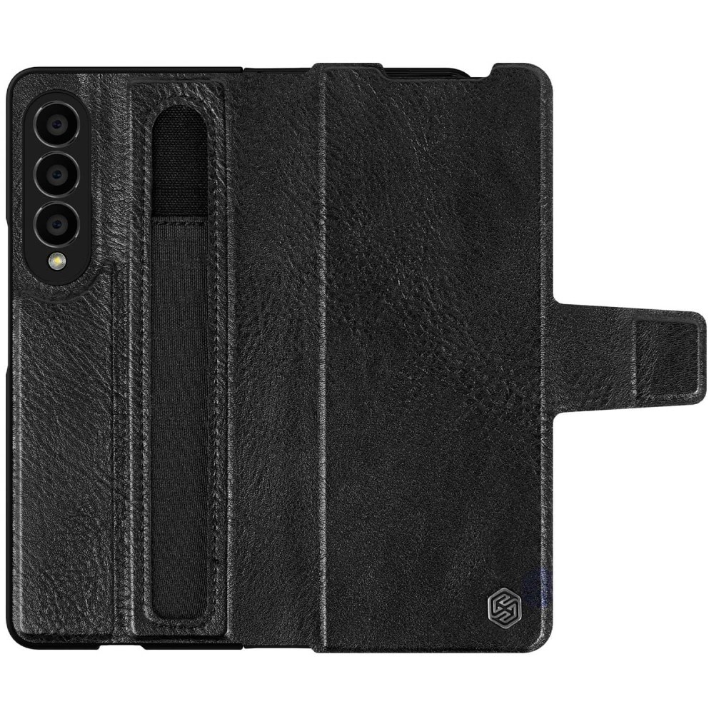 Leather Case with Pen Slot Samsung Galaxy Z Fold 4 musta