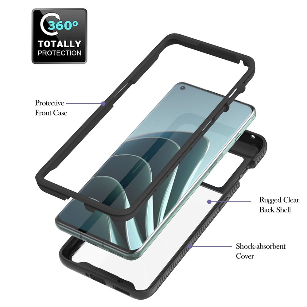 Full Cover Kuori rengaspidikkeellä OnePlus 10 Pro musta