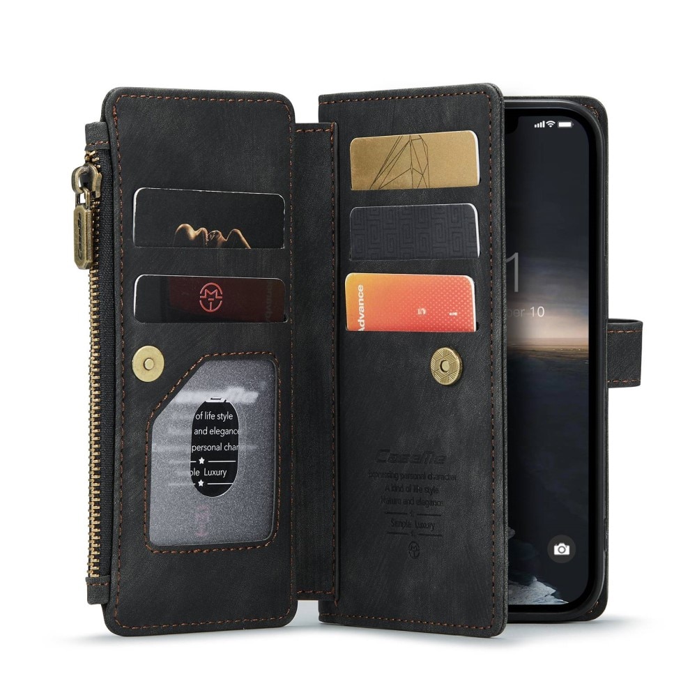 Zipper Wallet iPhone 14 musta