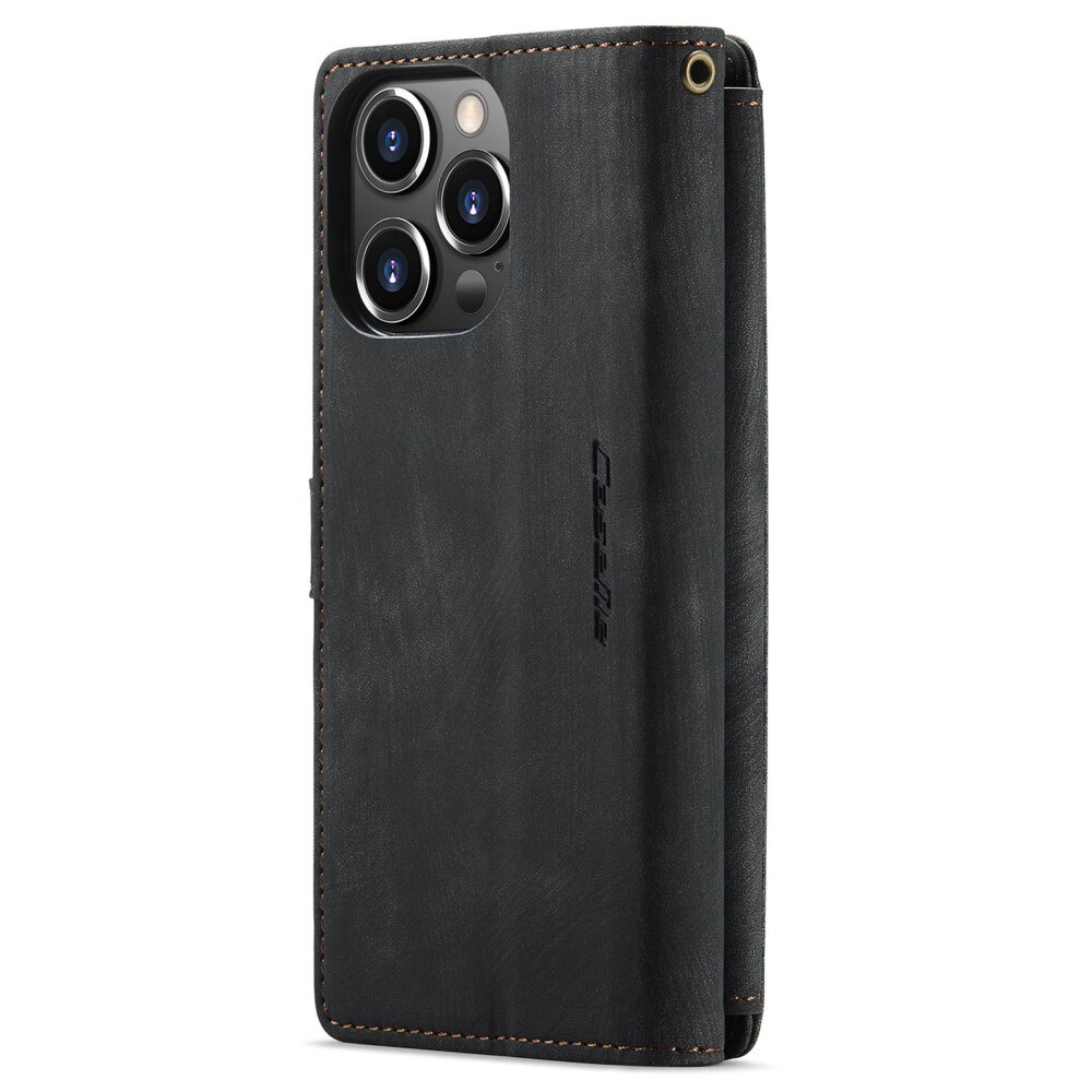 Zipper Wallet iPhone 14 Pro Musta
