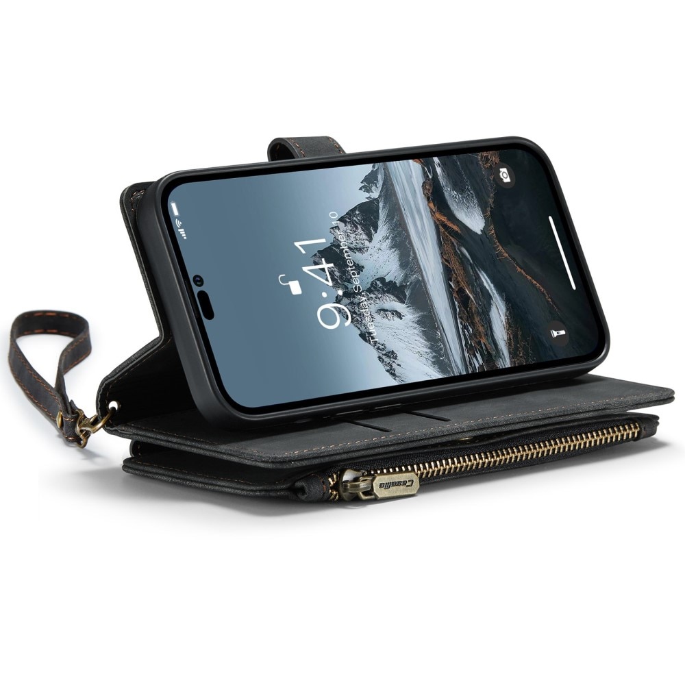 Zipper Wallet iPhone 14 Pro Musta