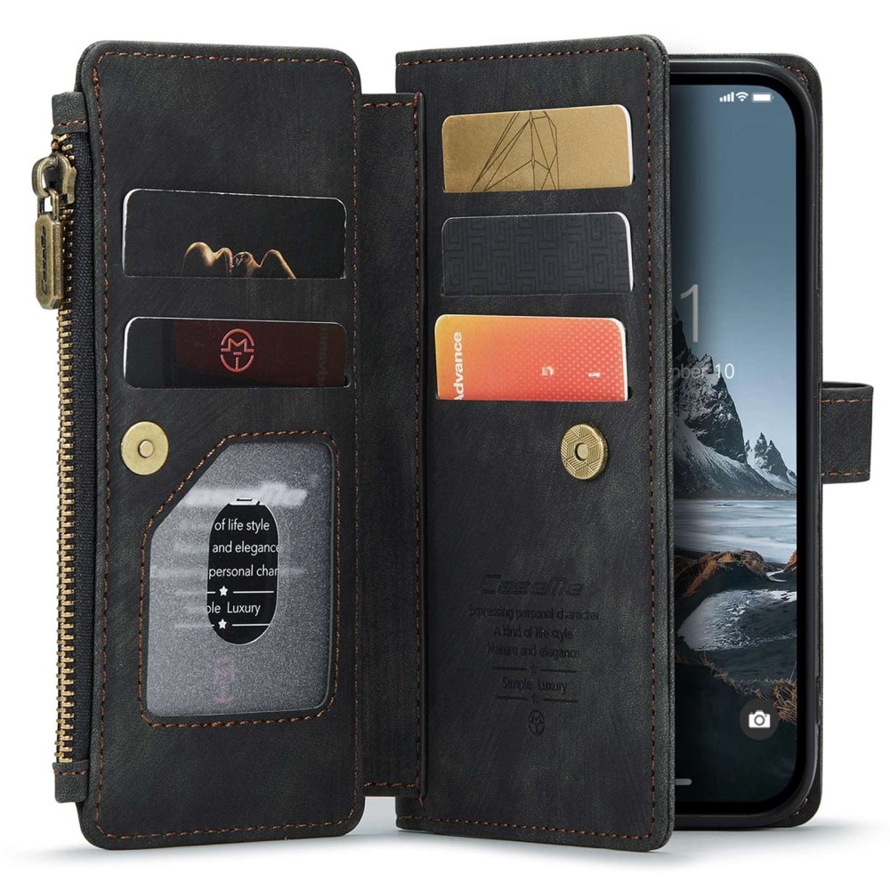 Zipper Wallet iPhone 14 Pro Musta