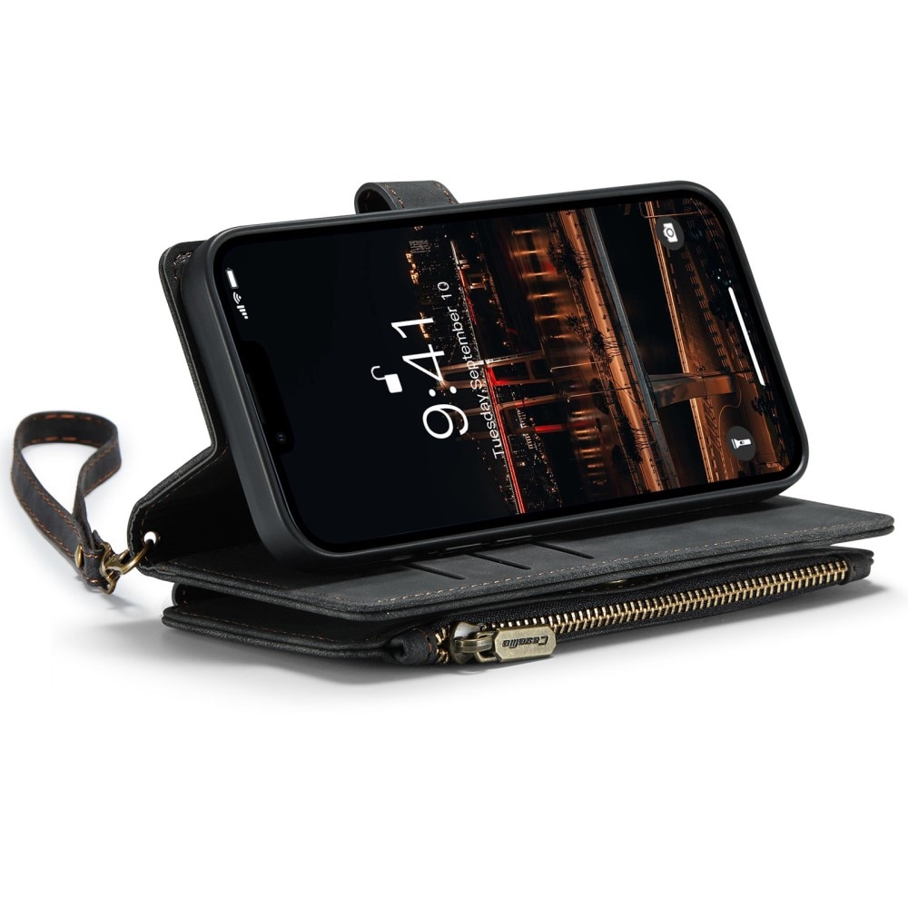 Zipper Wallet iPhone 14 Plus musta