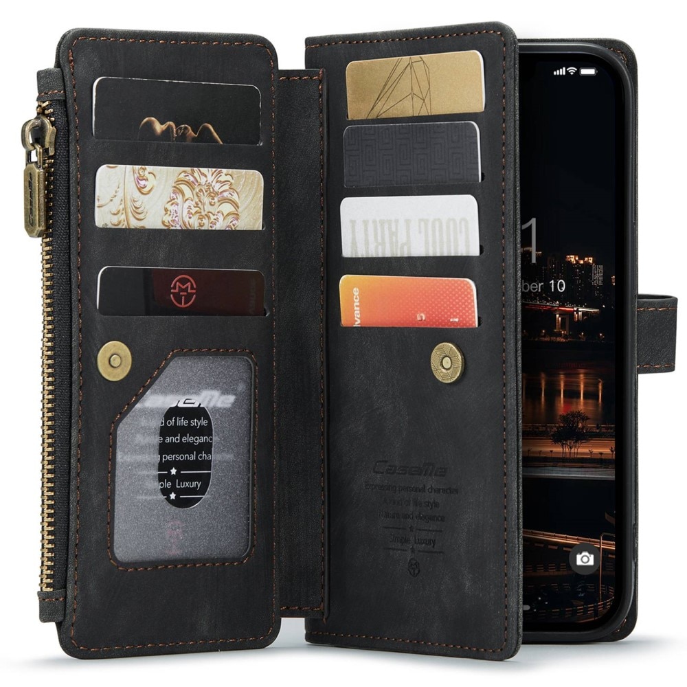 Zipper Wallet iPhone 14 Plus musta