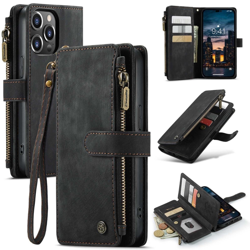 Zipper Wallet iPhone 14 Pro Max musta