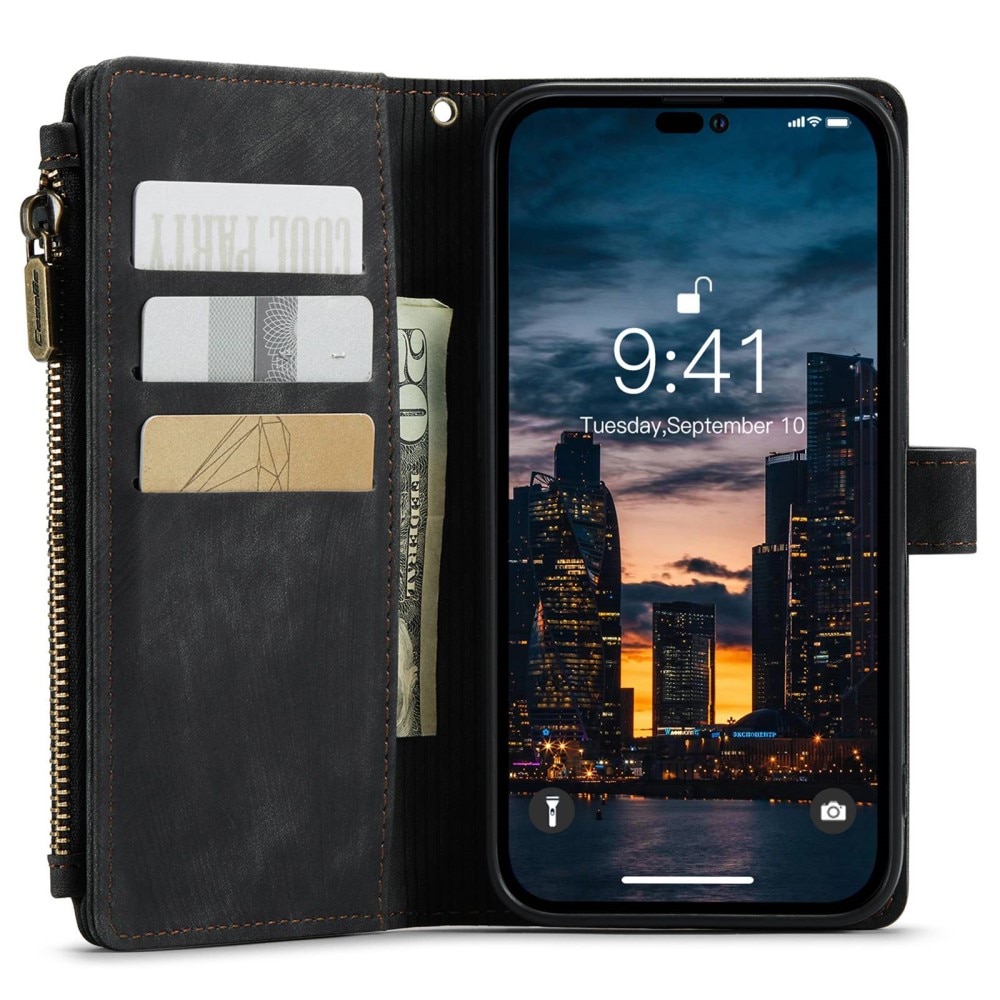 Zipper Wallet iPhone 14 Pro Max musta