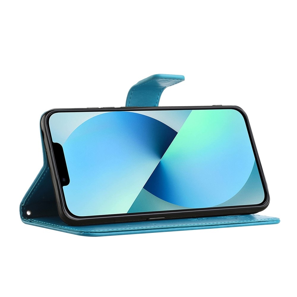 Nahkakotelo Perhonen iPhone 14 Pro sininen
