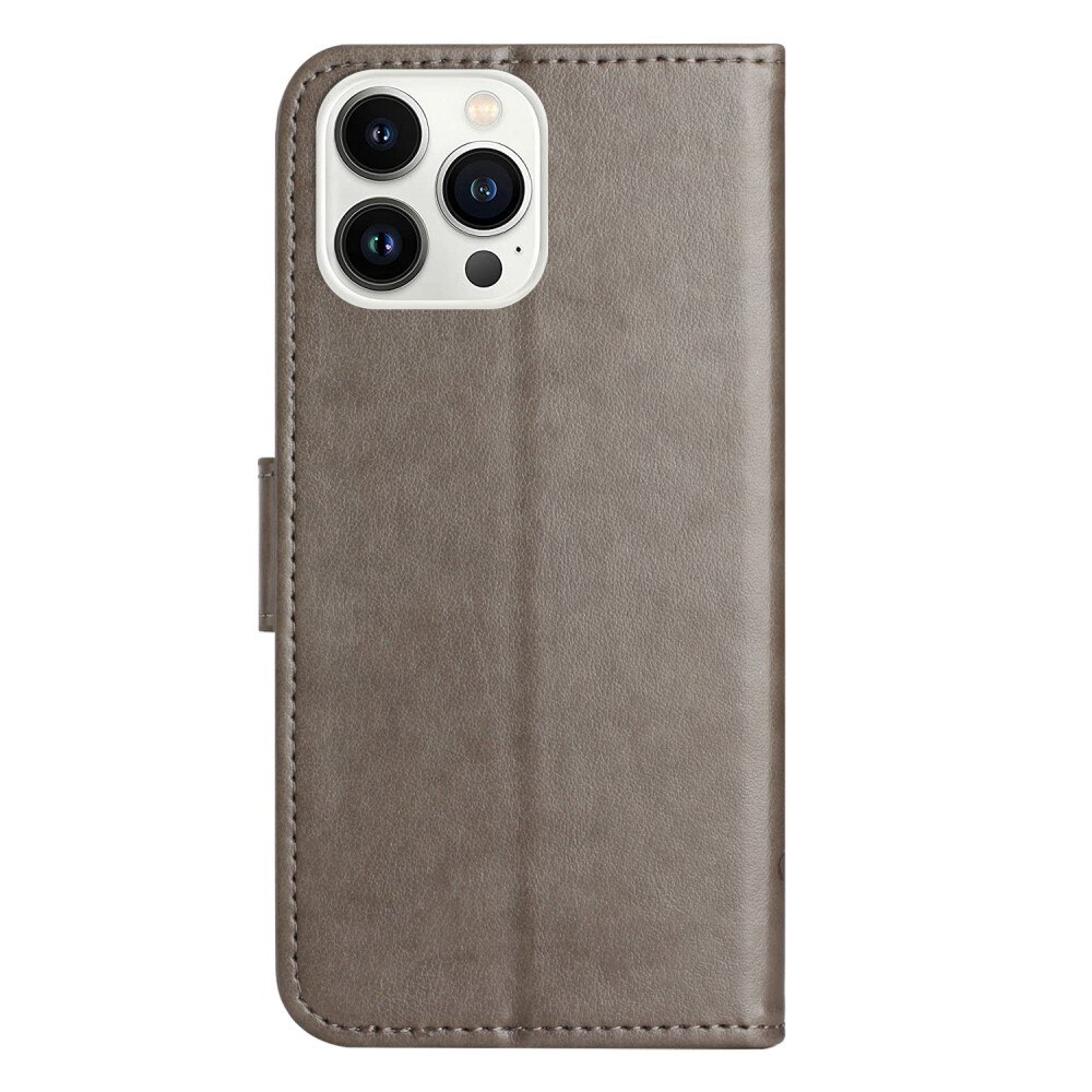 Nahkakotelo Perhonen iPhone 14 Pro Harmaa
