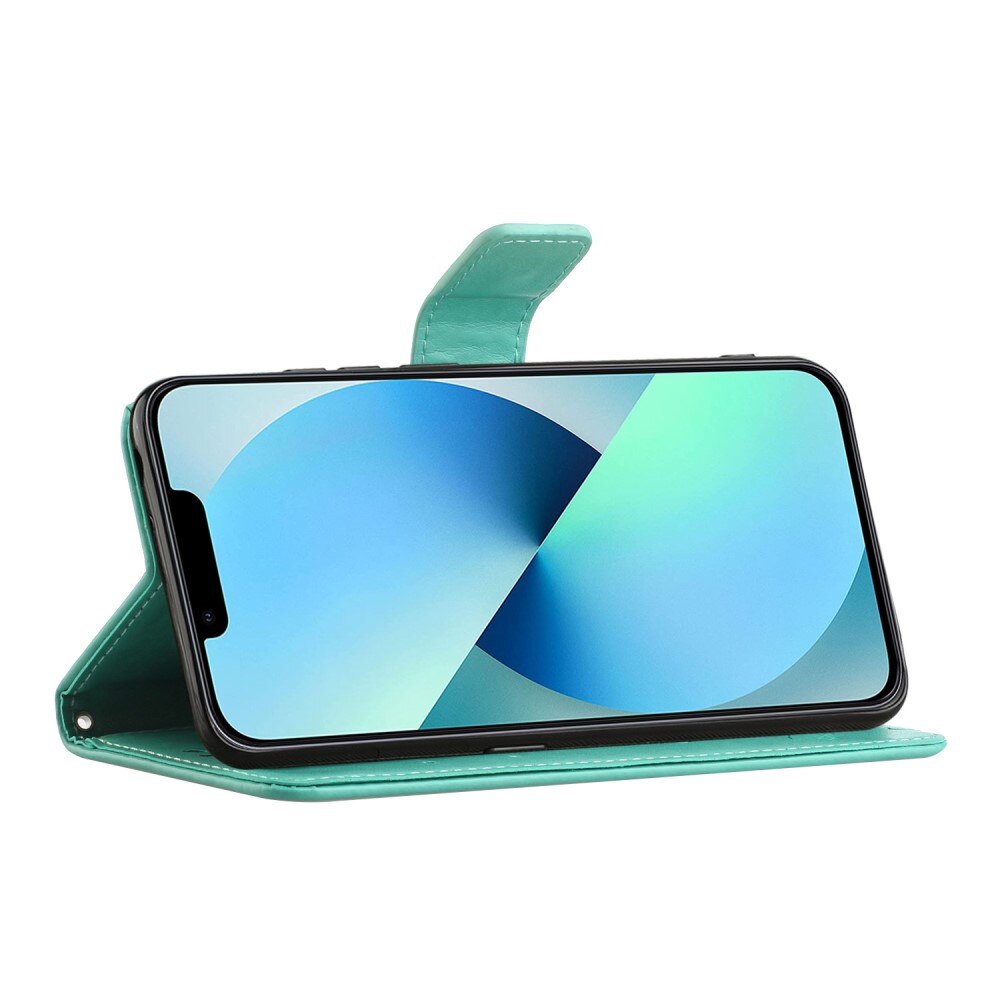 Nahkakotelo Perhonen iPhone 14 Plus Vihreä