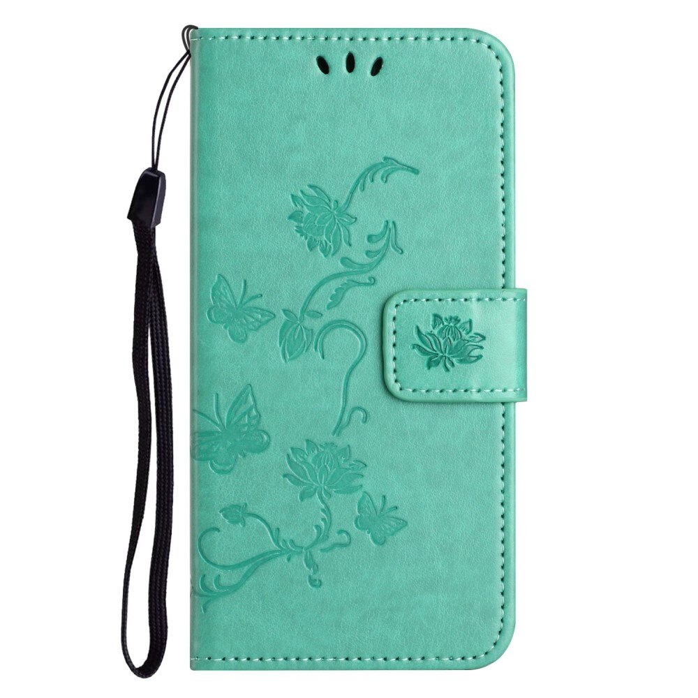Nahkakotelo Perhonen iPhone 14 Plus Vihreä