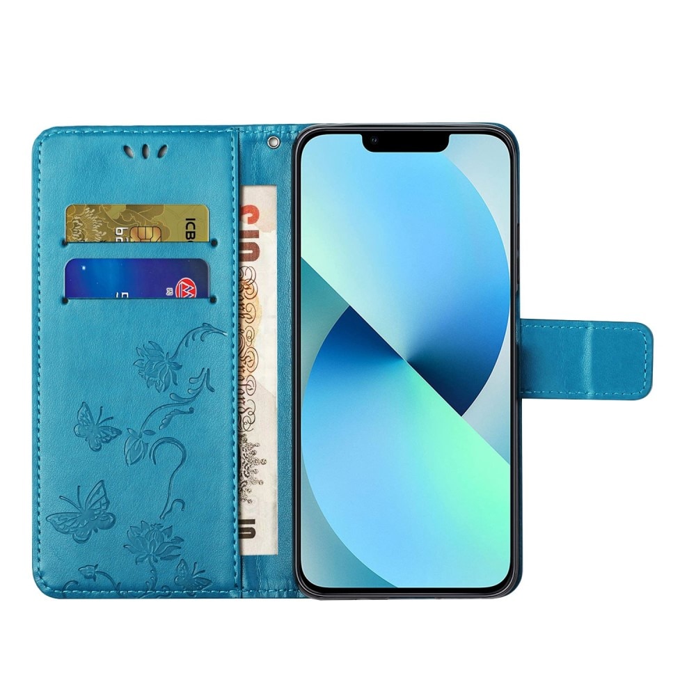 Nahkakotelo Perhonen Apple iPhone 14 Plus Sininen