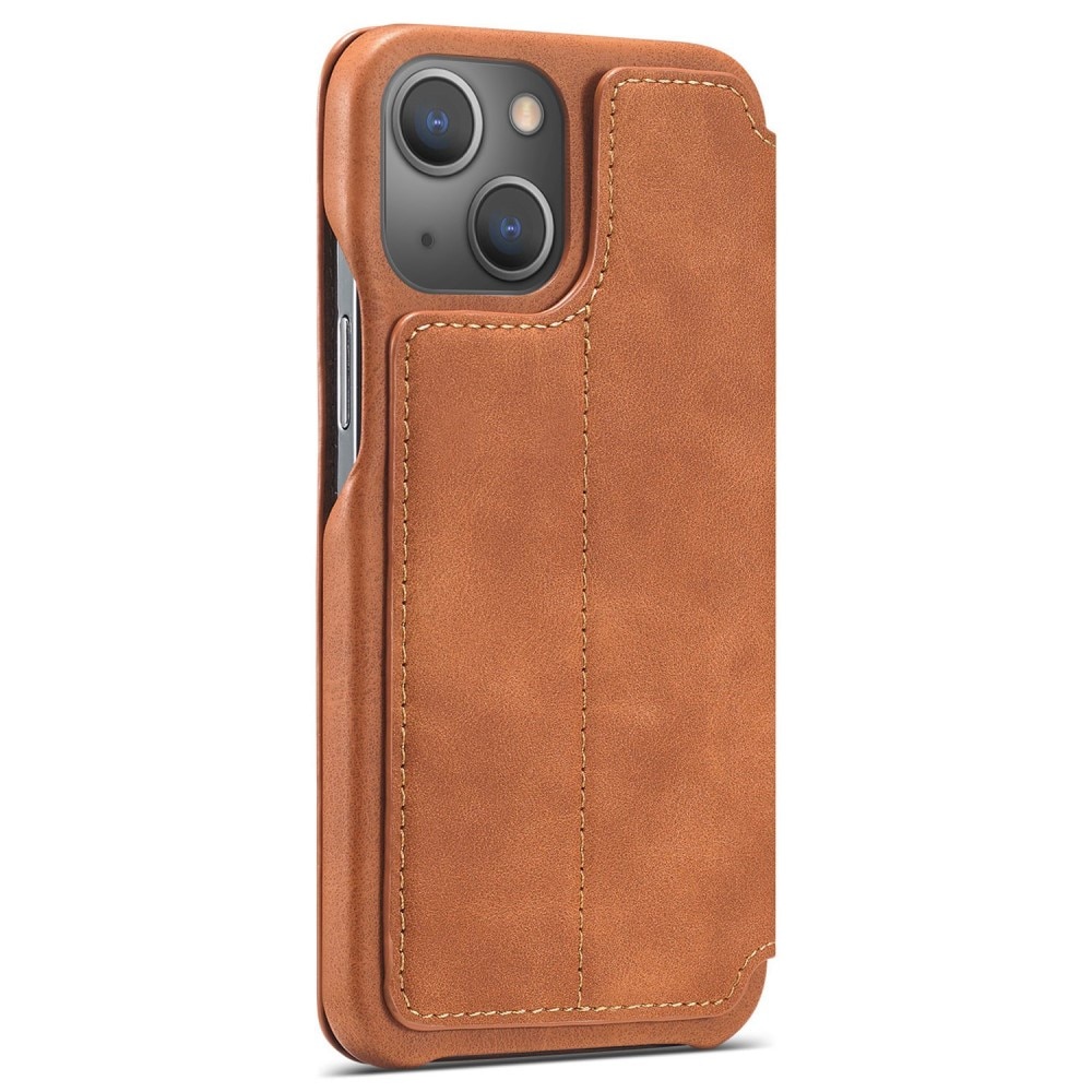 Slim Lompakkokotelot iPhone 14 cognac