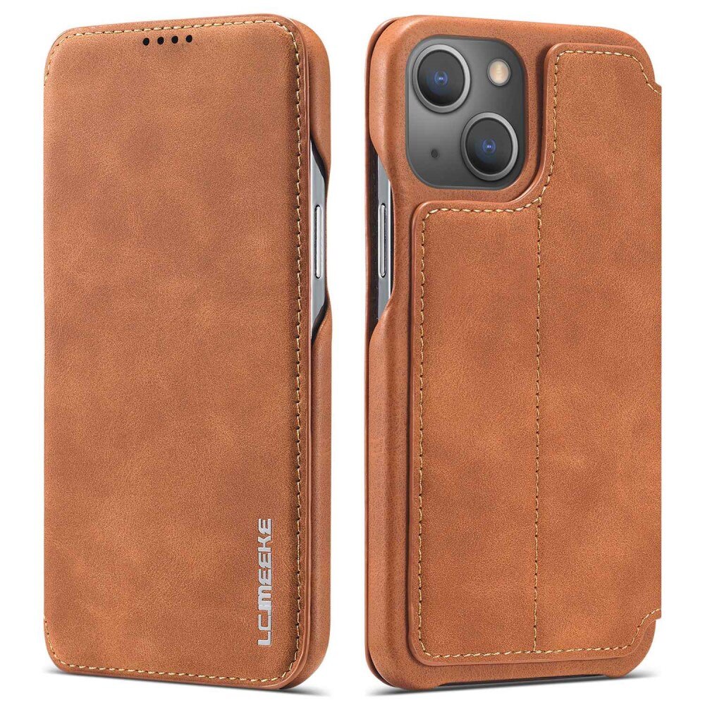 Slim Lompakkokotelot iPhone 14 cognac