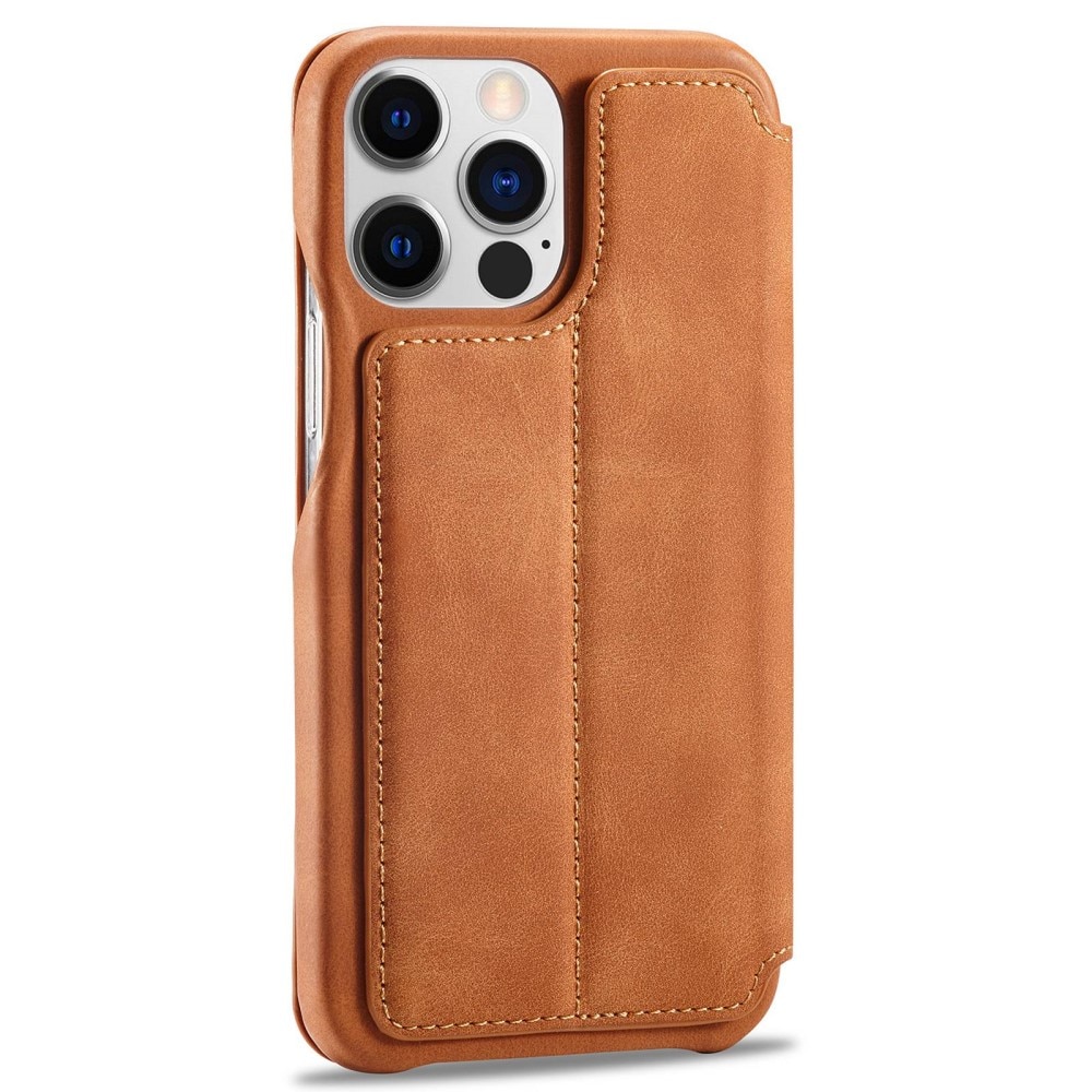 Slim Lompakkokotelot iPhone 14 Pro cognac