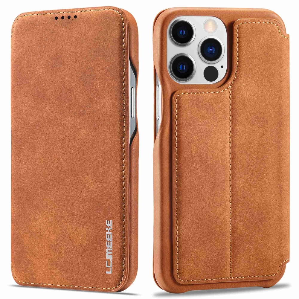 Slim Lompakkokotelot iPhone 14 Pro cognac