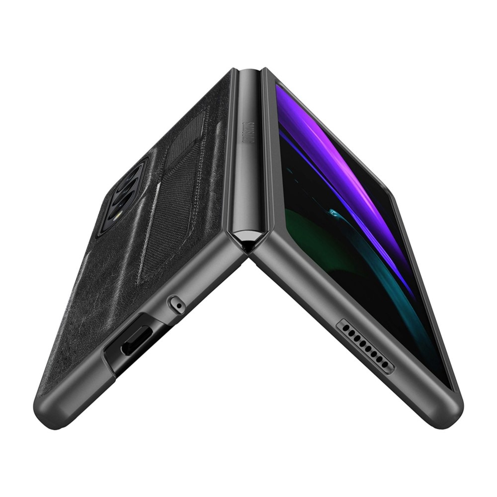 Samsung Galaxy Z Fold 4 Nahkakotelo Kynäpidikkeellä Musta