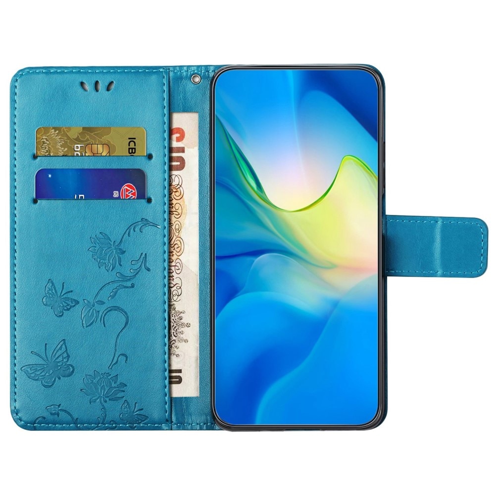 Nahkakotelo Perhonen OnePlus 10T sininen