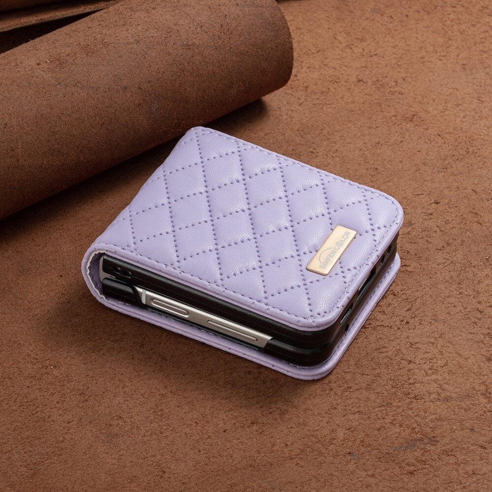 Kotelo Samsung Galaxy Z Flip 4 Quilted liila