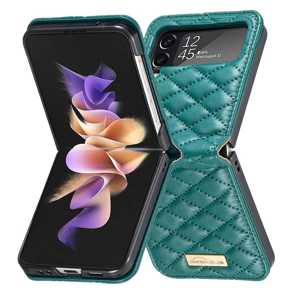 Kotelo Samsung Galaxy Z Flip 4 Quilted vihreä