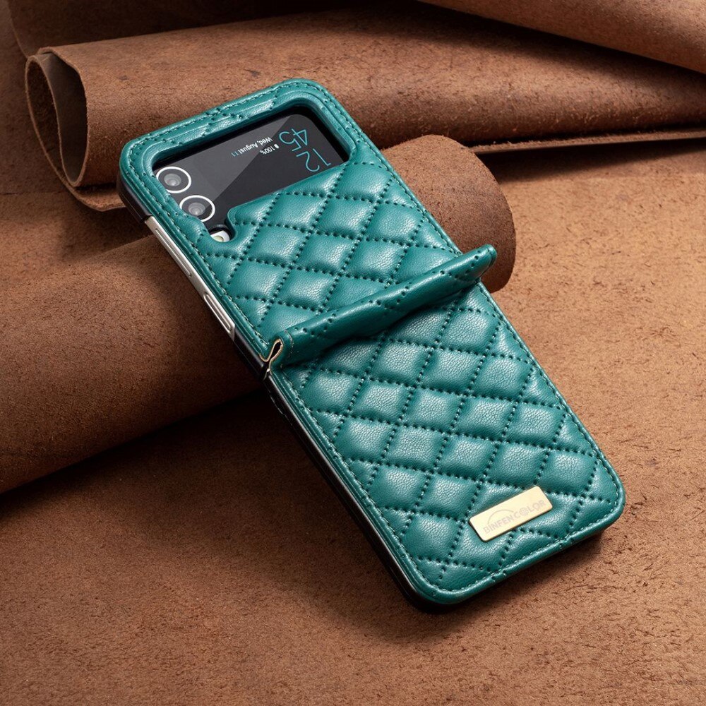 Kotelo Samsung Galaxy Z Flip 4 Quilted vihreä