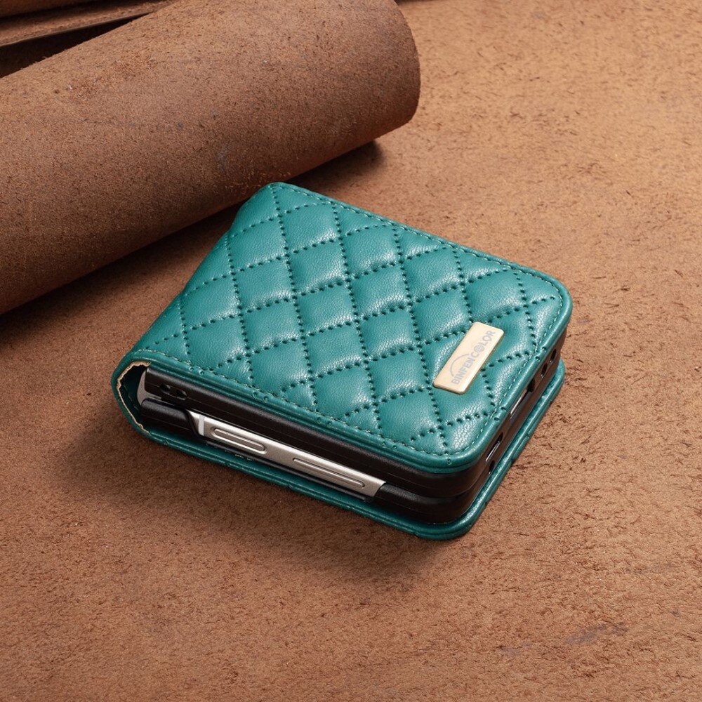 Kotelo Samsung Galaxy Z Flip 4 Quilted vihreä