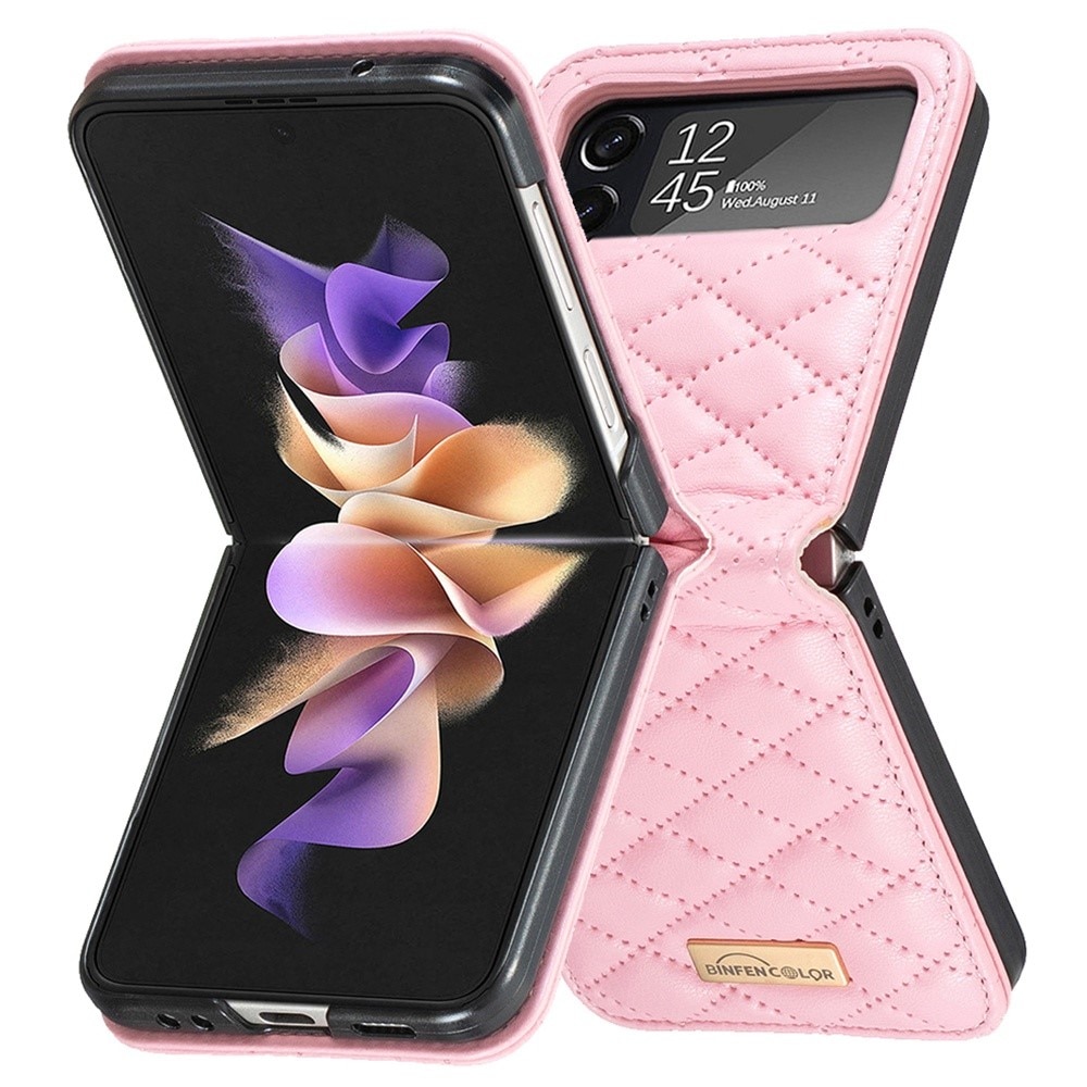 Kotelo Samsung Galaxy Z Flip 4 Quilted vaaleanpunainen