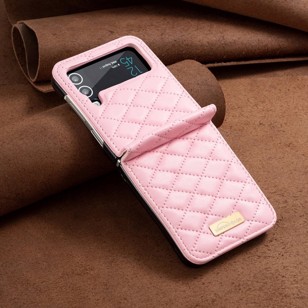 Kotelo Samsung Galaxy Z Flip 4 Quilted vaaleanpunainen