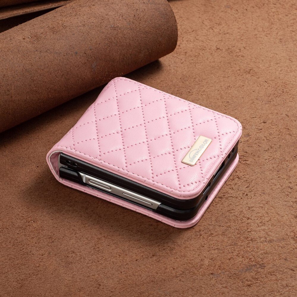 Kotelo Samsung Galaxy Z Flip 4 Quilted vaaleanpunainen