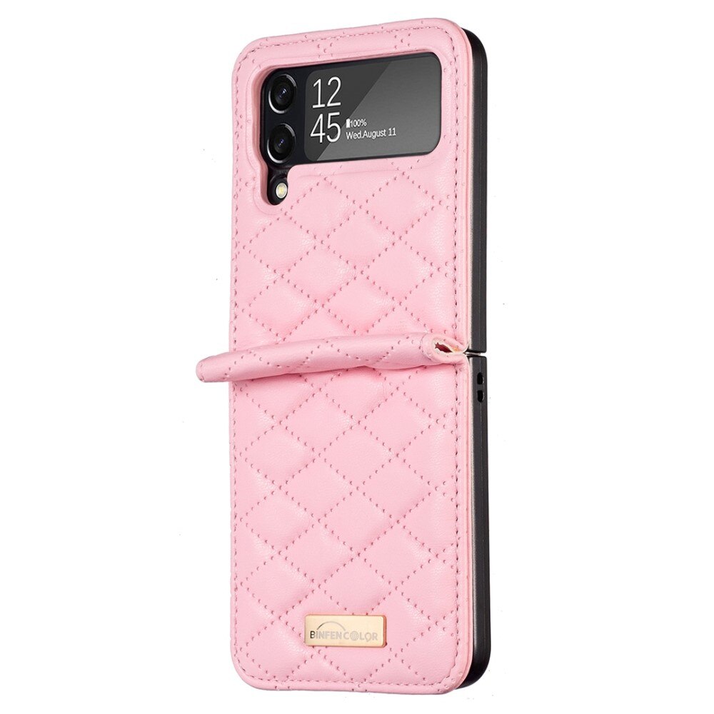 Kotelo Samsung Galaxy Z Flip 4 Quilted vaaleanpunainen