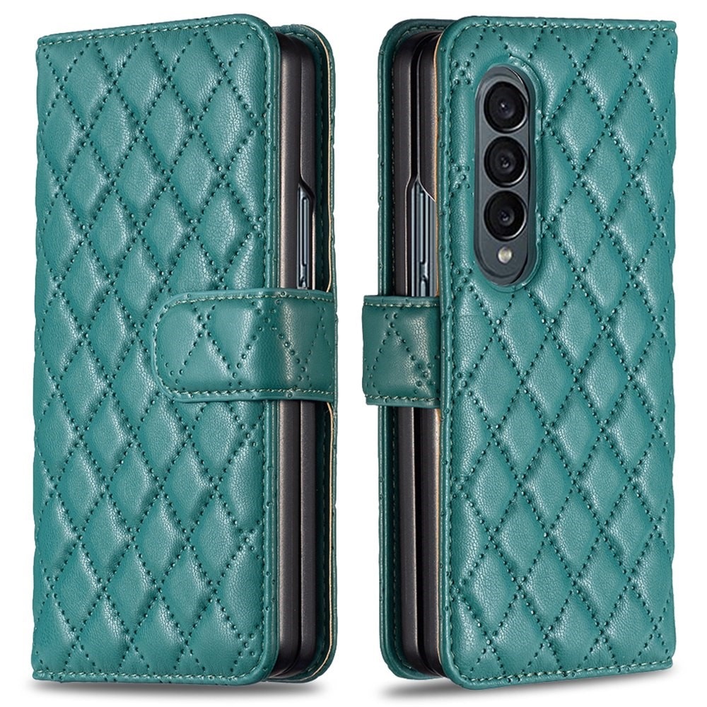 Lompakkokotelot Samsung Galaxy Z Fold 4 Quilted vihreä