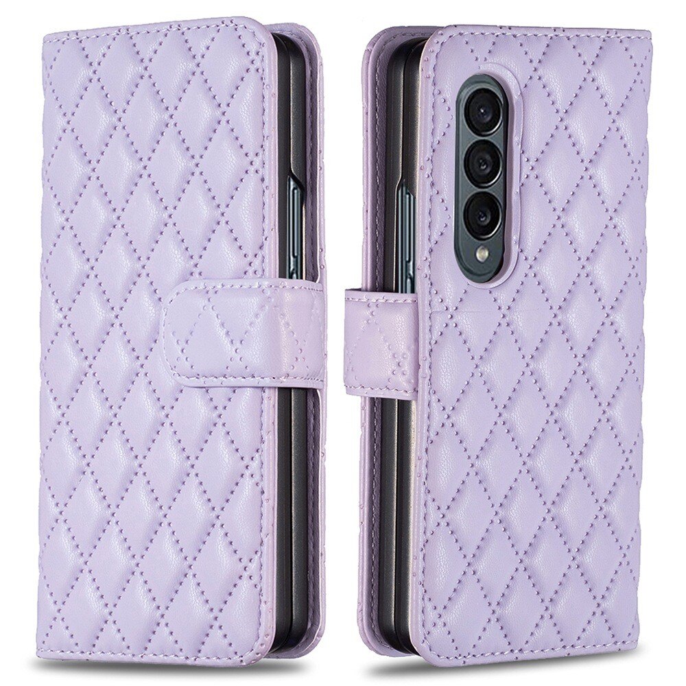 Lompakkokotelot Samsung Galaxy Z Fold 4 Quilted liila