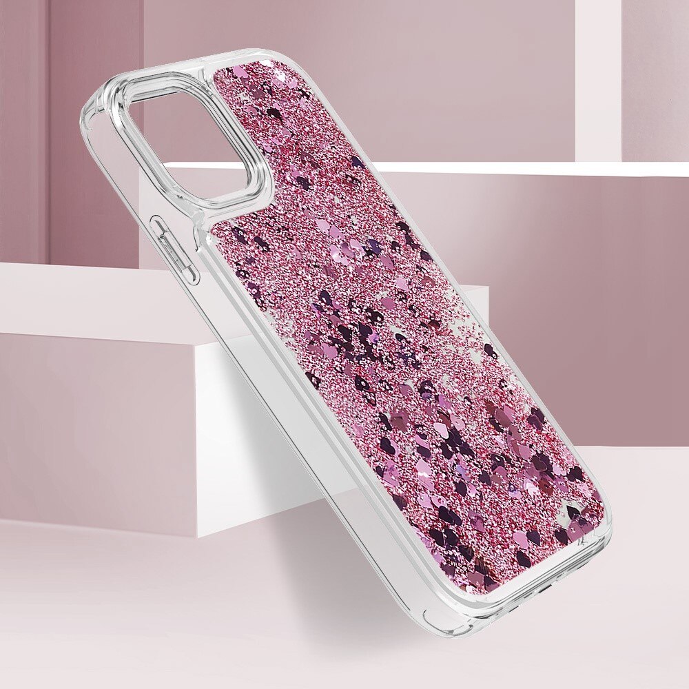 Full Protection Glitter Powder TPU Case iPhone 11 vaaleanpunainen