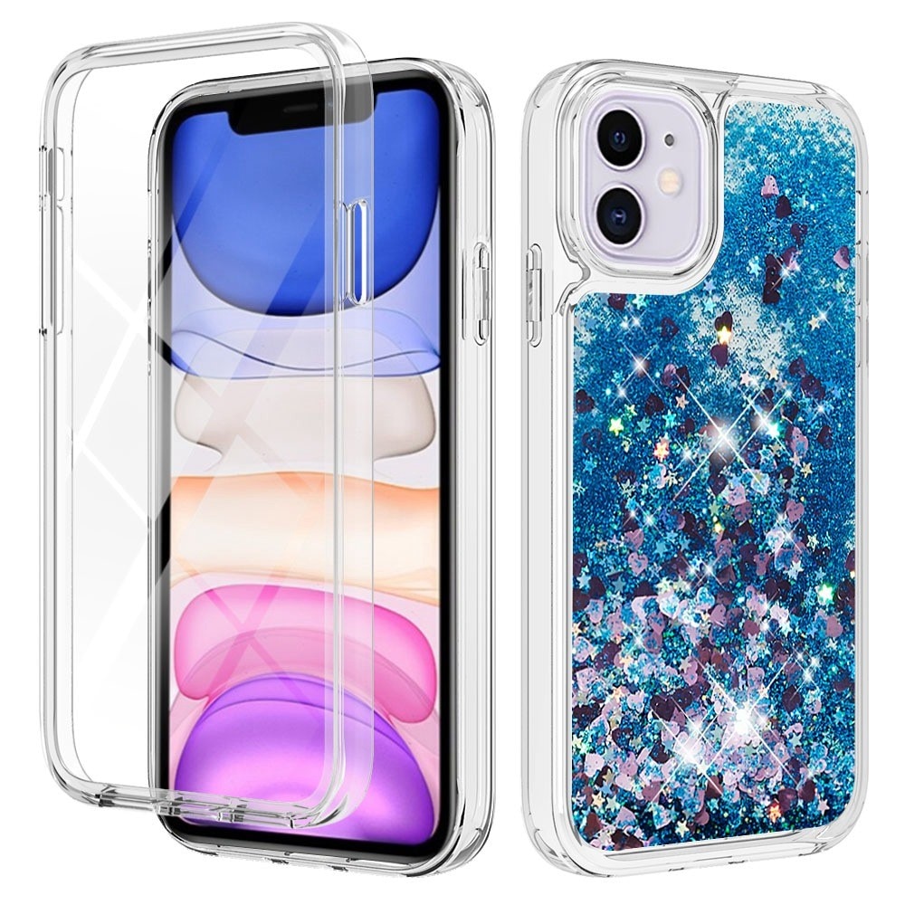 Full Protection Glitter Powder TPU Case iPhone 11 sininen