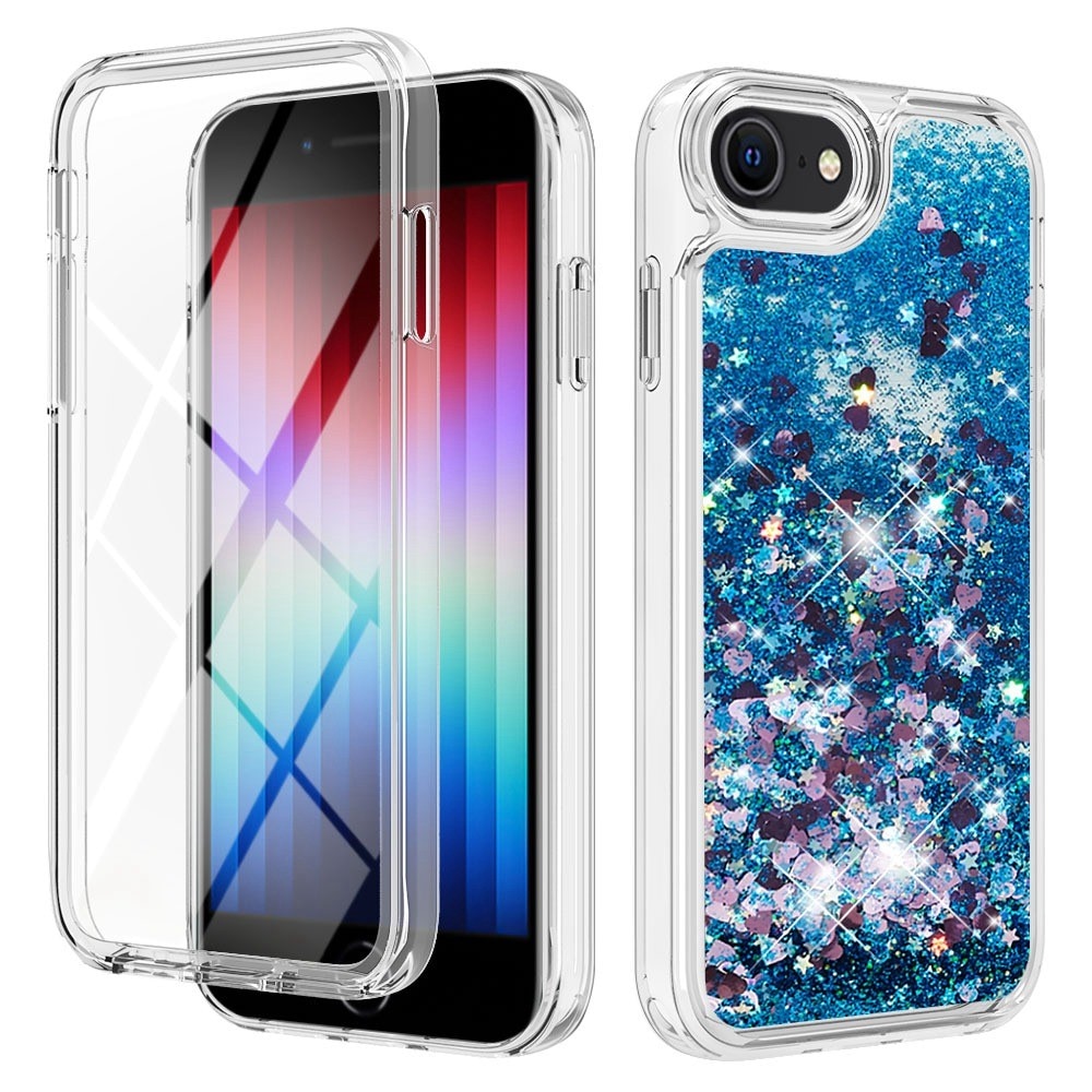 Full Protection Glitter Powder TPU Case iPhone 7/8/SE sininen