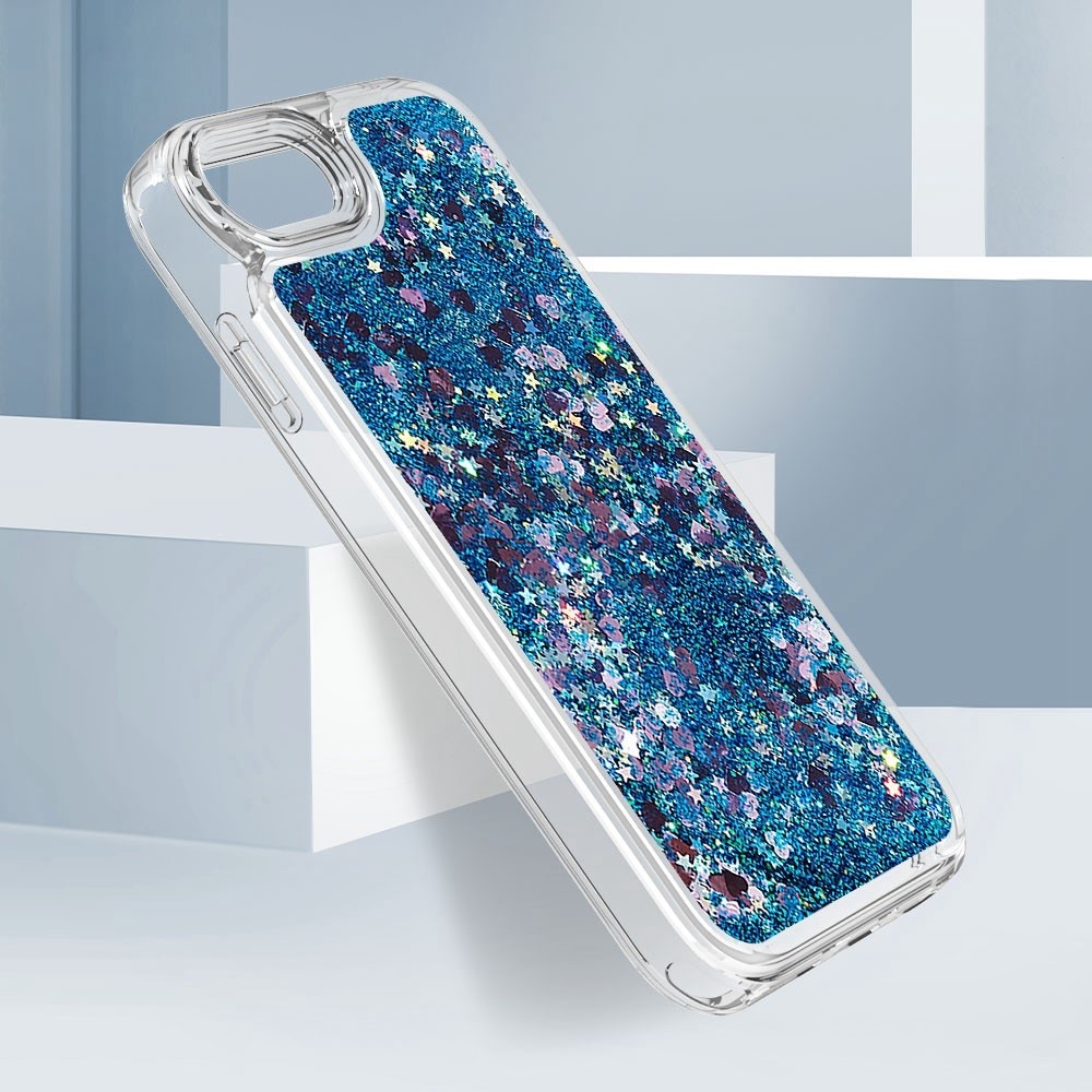 Full Protection Glitter Powder TPU Case iPhone 7/8/SE sininen