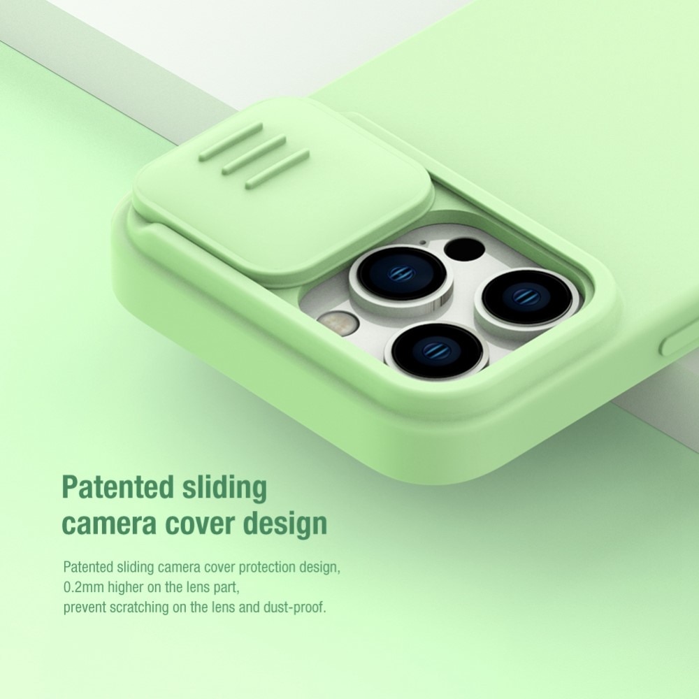 Soft CamShield Kuori iPhone 14 Pro vaaleanvihreä