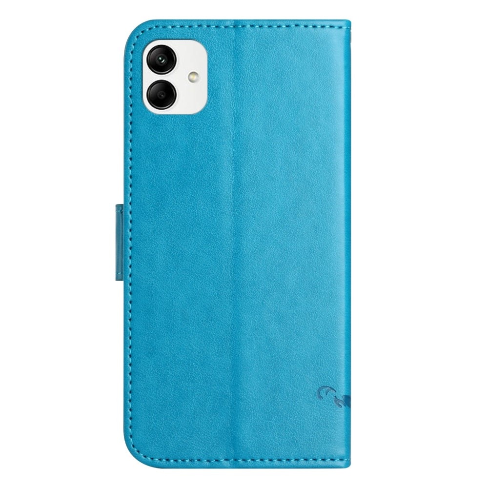 Nahkakotelo Perhonen Samsung Galaxy A04 sininen