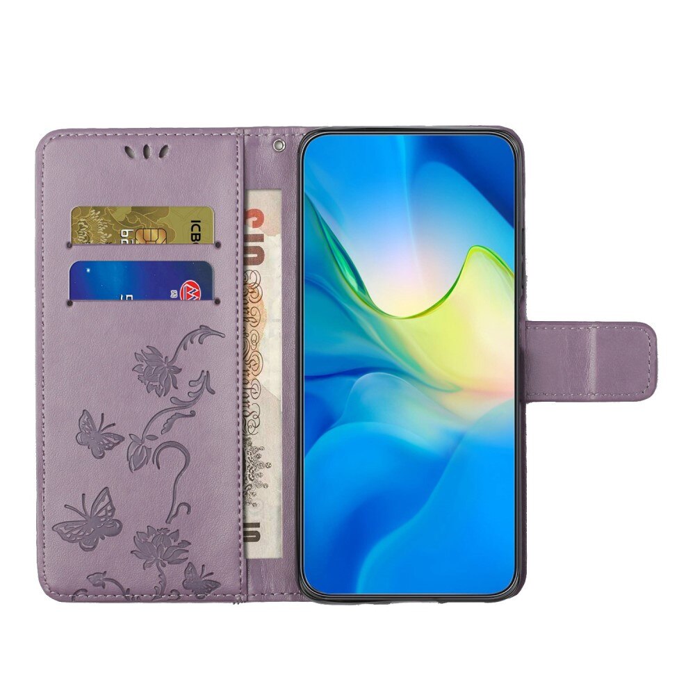 Nahkakotelo Perhonen Samsung Galaxy A04 Liila