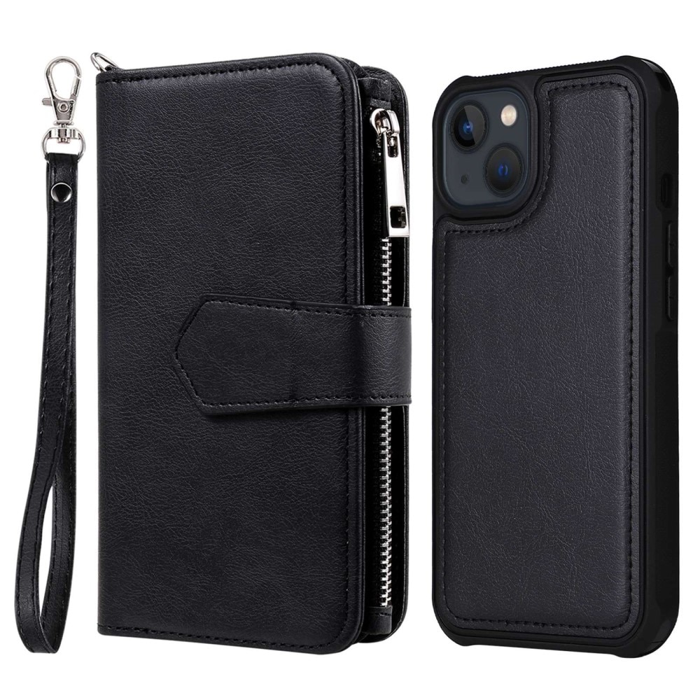 Zipper Magnet Wallet iPhone 14 musta