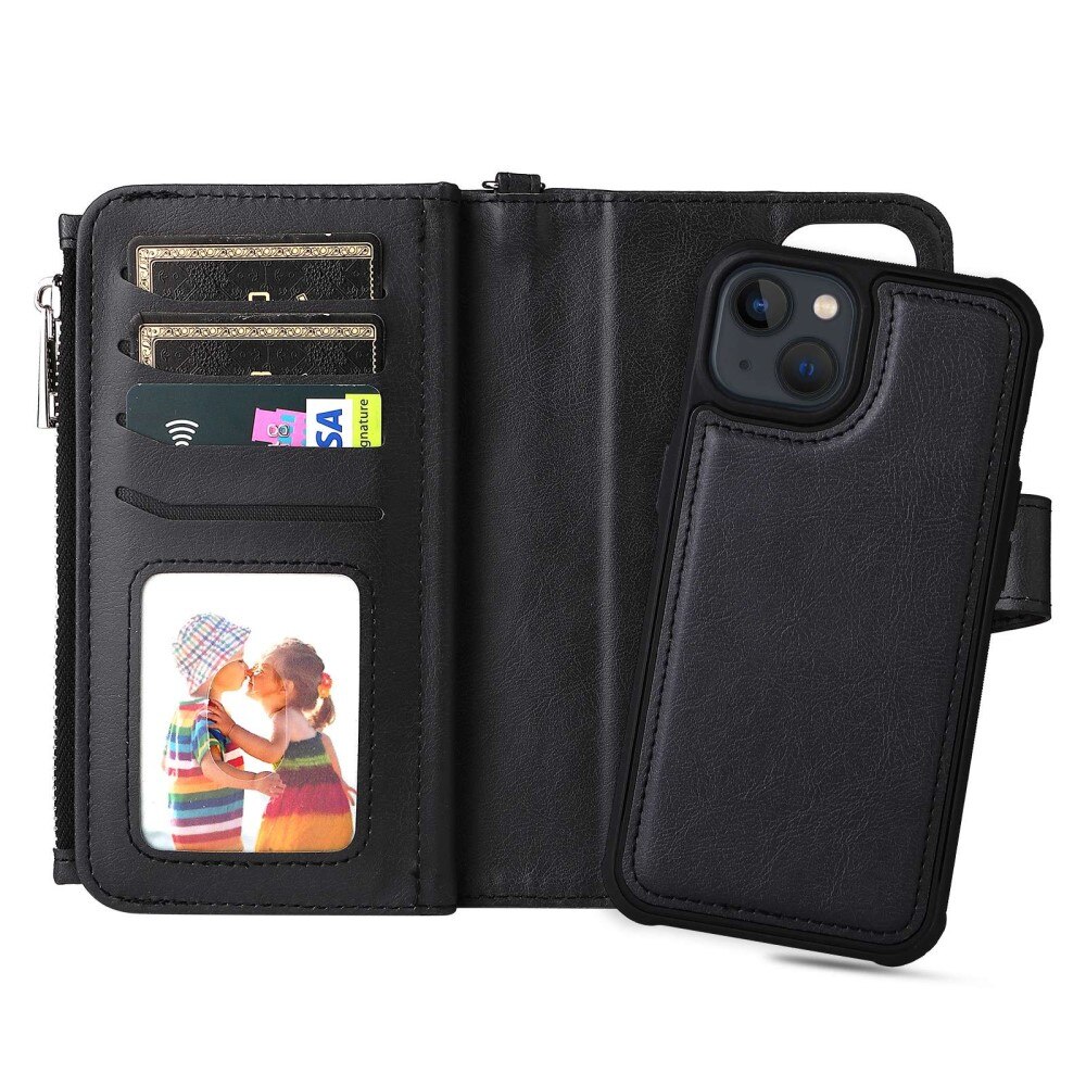 Zipper Magnet Wallet iPhone 14 musta