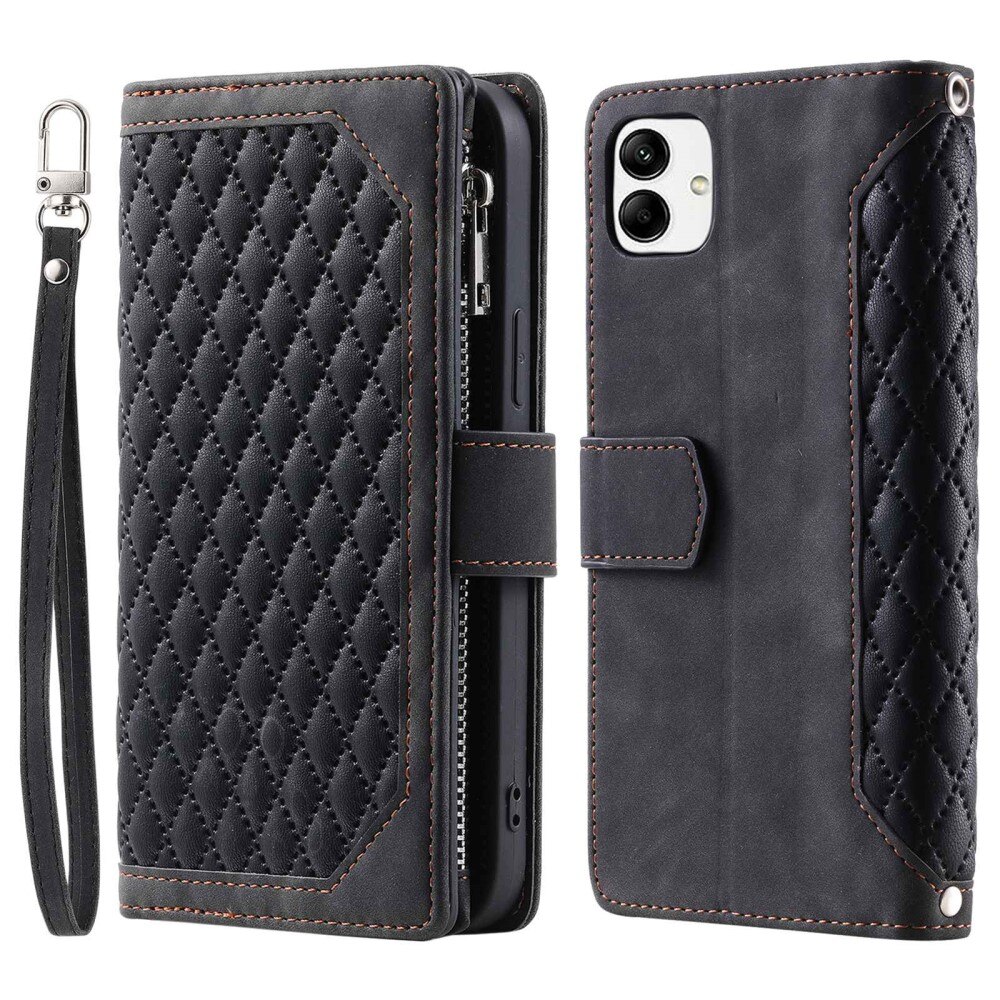 Lompakkolaukku Samsung Galaxy A04 Quilted Musta