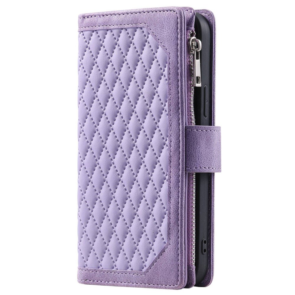 Lompakkolaukku Samsung Galaxy A04 Quilted Liila