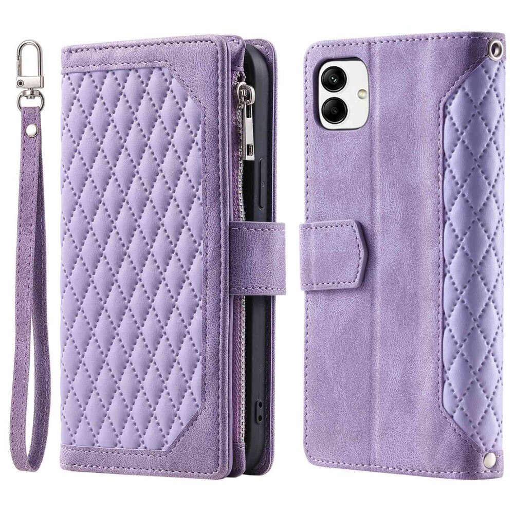 Lompakkolaukku Samsung Galaxy A04 Quilted Liila