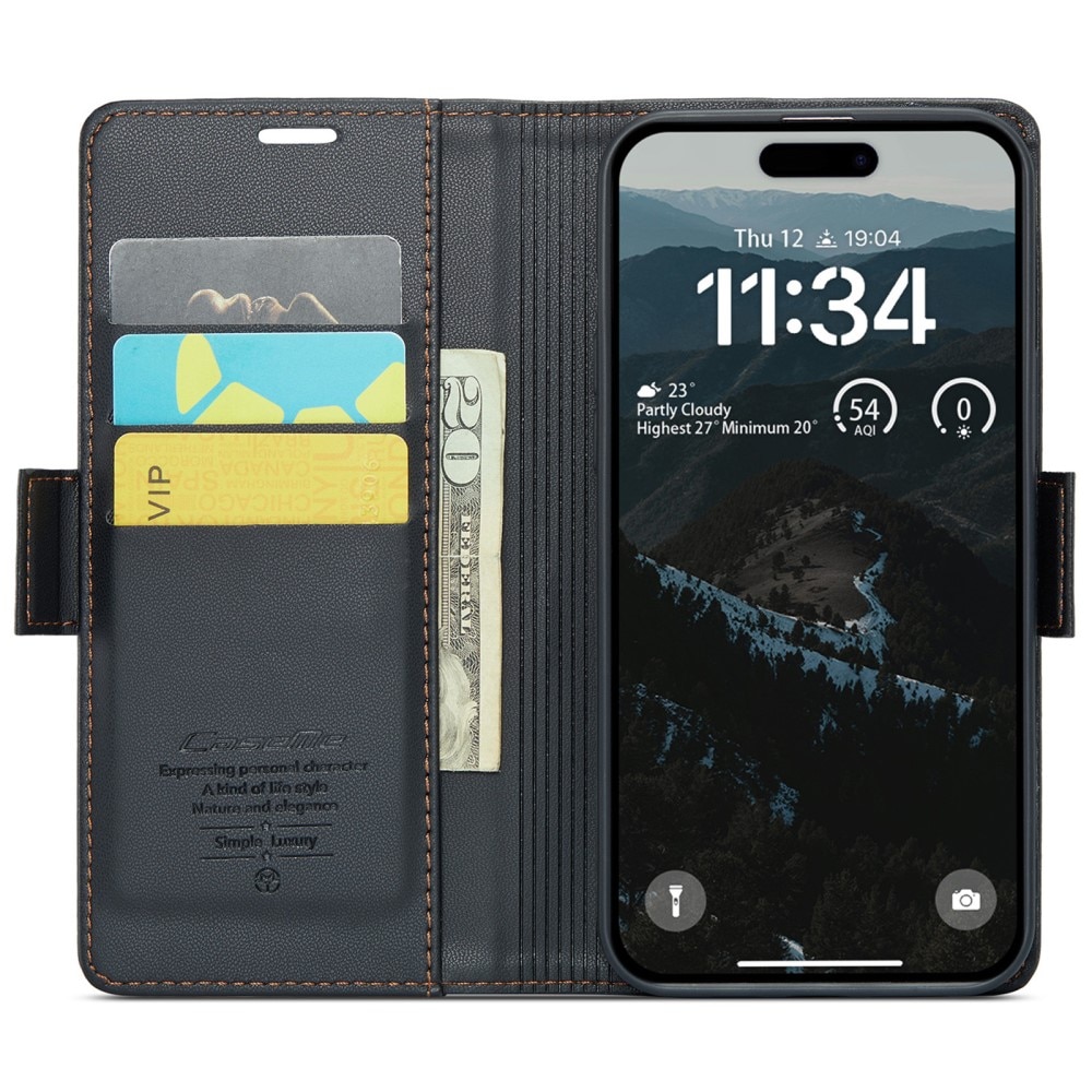 RFID Slim Lompakkokotelo iPhone 17 Musta