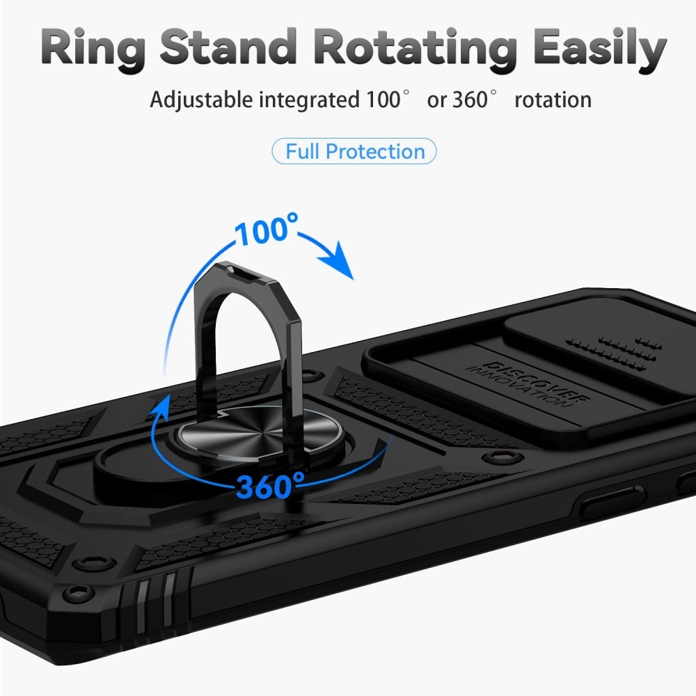 Hybridikuori Tech Ring+Kamerasuojalla Samsung Galaxy S10 Plus musta