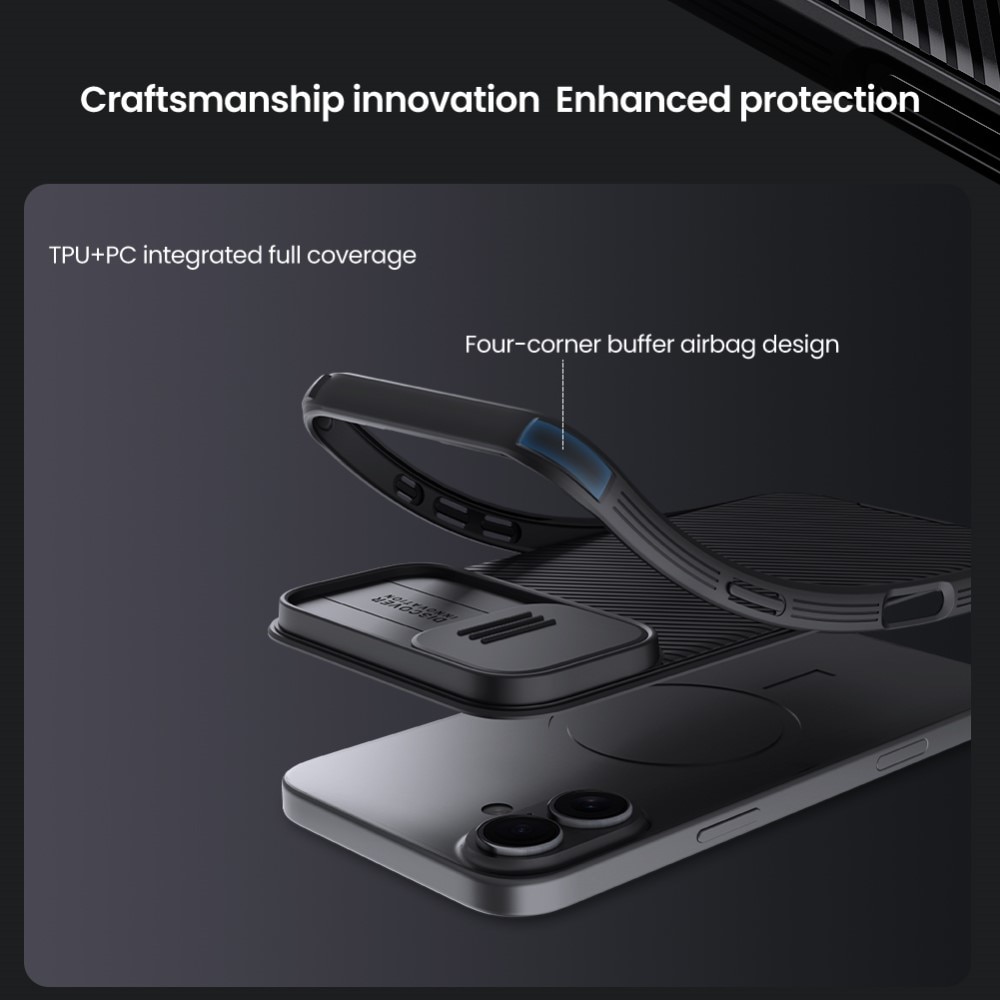 CamShield Kuori iPhone 16 Plus Musta